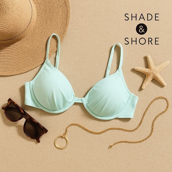 Shade & Shore Light Green Bikini Top Sz. 38D - Picture 1 of 3